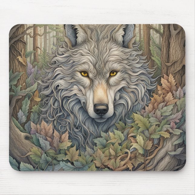 Grey Wolf  Mouse Pad (Front)