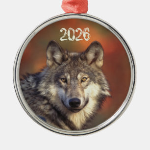 Grey Wolf Ornament