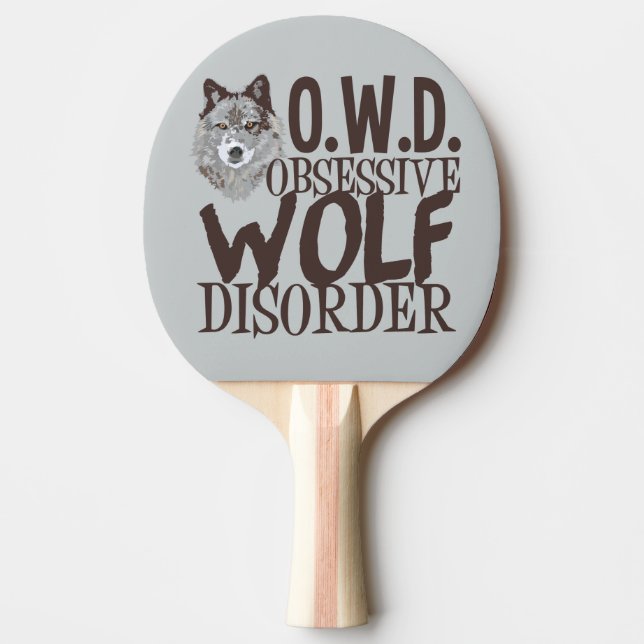 Grey Wolf Ping Pong Paddle (Front)