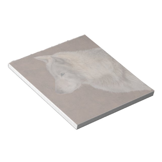 Grey Wolf Portrait Wildlife Art Notepad (Angled)
