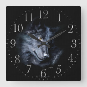 Grey Wolf Portrait Wildlife-Supporter Art Clock