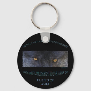 GREY WOLF Right to Live Key-Chain Key Ring