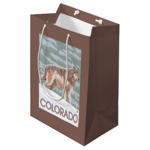 Grey Wolf StandingColorado Medium Gift Bag