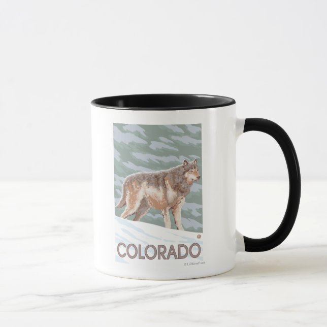 Grey Wolf StandingColorado Mug (Right)