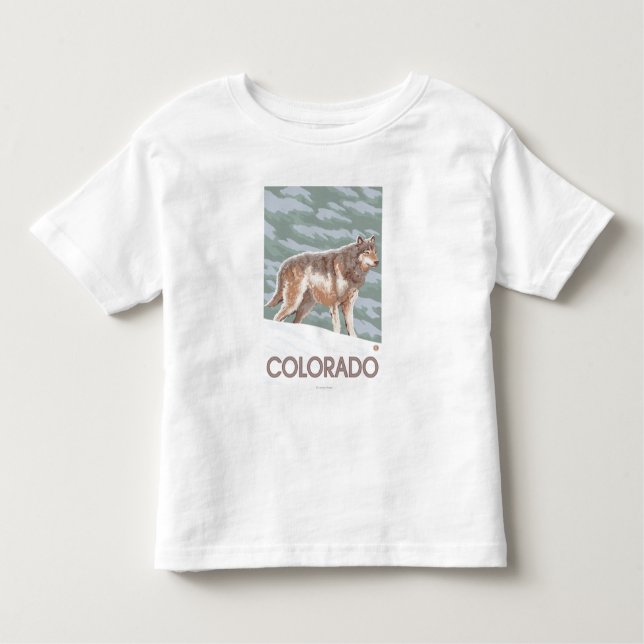 Grey Wolf StandingColorado Toddler T-Shirt (Front)