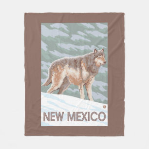 Grey Wolf StandingNew Mexico Fleece Blanket