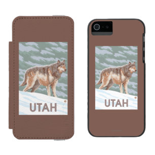 Grey Wolf StandingUtah Incipio Watson™ iPhone 5 Wallet Case