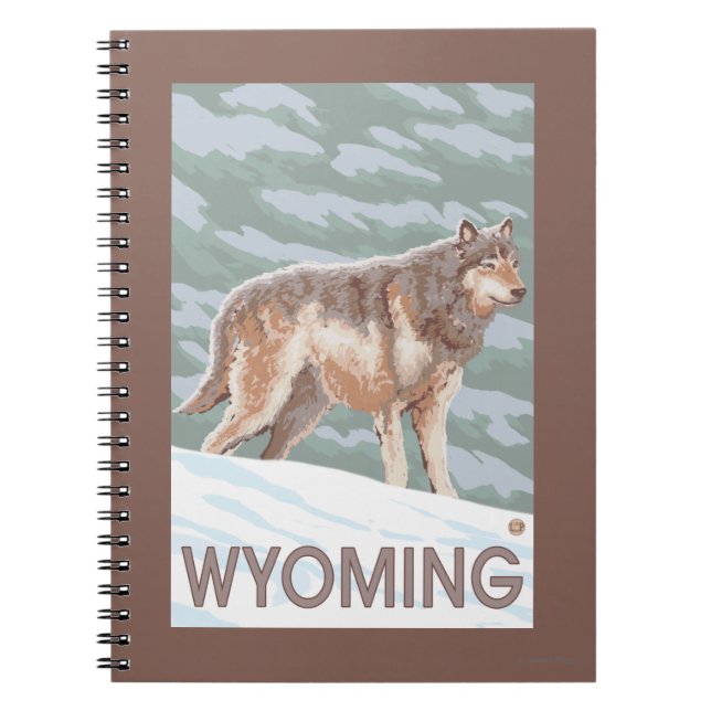 Grey Wolf StandingWyoming Notebook (Front)