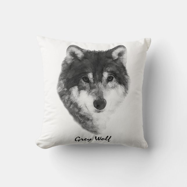 Grey Wolf stunning Cushion (Front)