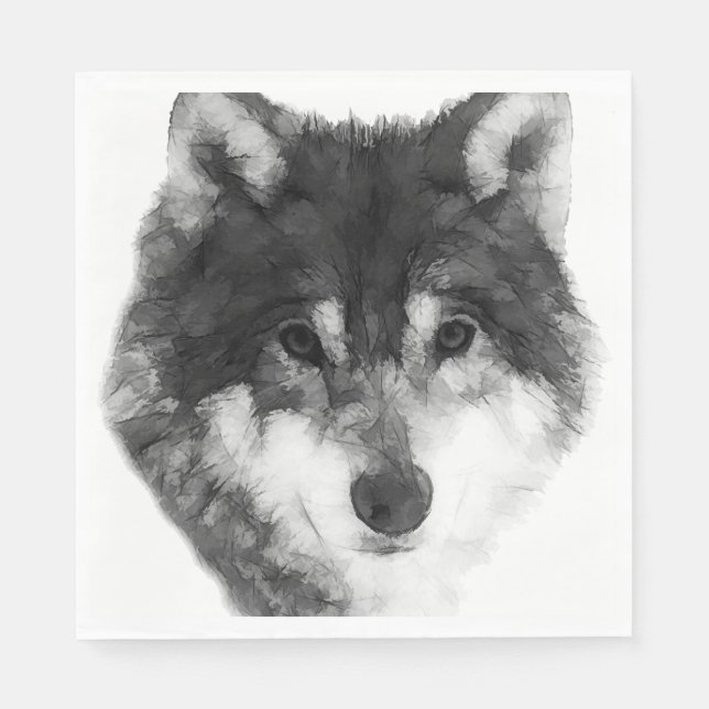 Grey Wolf stylish Napkin (Front)