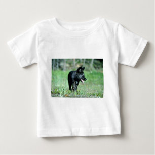 Grey Wolf-summer-(black-phase) cub Baby T-Shirt