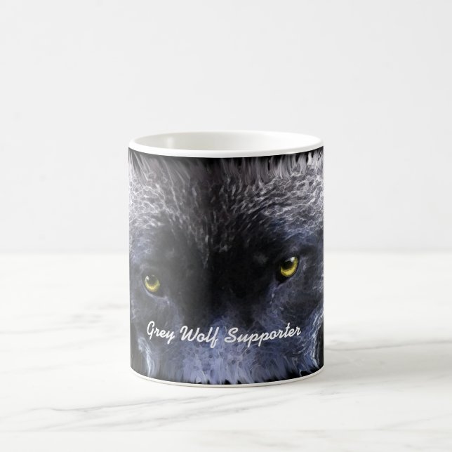 GREY WOLF SUPPORTER Wolf Eyes Wildlife Gift Mug (Center)