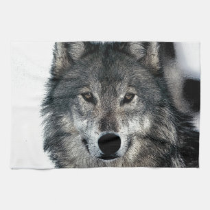 Grey Wolf Tea Towel