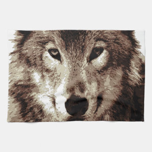 Grey Wolf Tea Towel