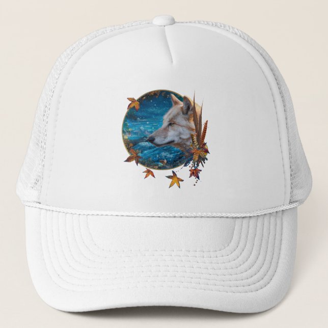Grey Wolf THE GREAT QUEST Trucker Hat (Front)