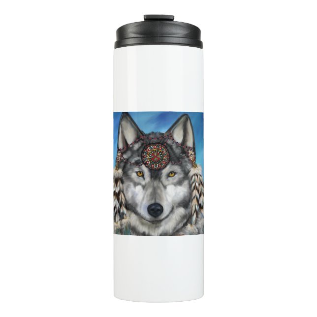 Grey Wolf Thermal Tumbler (Front)