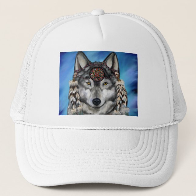 Grey Wolf Trucker Hat (Front)
