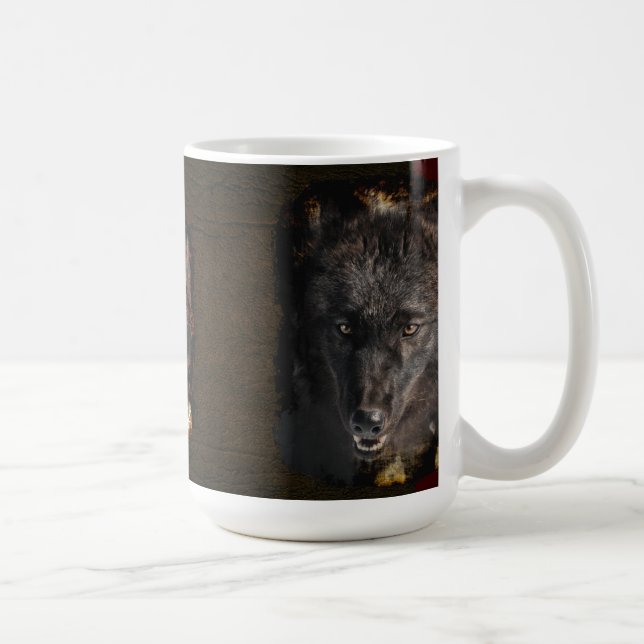 Grey Wolf Wildlife Art & Photography Mug (Right)