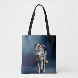 Grey Wolf Wildlife Art Tote Bag