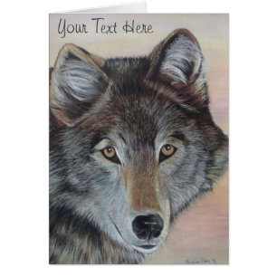 grey wolf wildlife painting realist portrait art