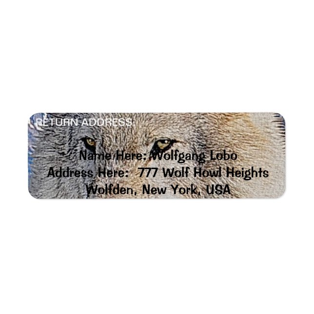 GREY WOLF Wildlife Return Address Labels (Front)
