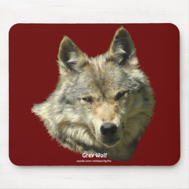 Grey Wolf Wildlife-supporter Animal Art Mouse Pad (Front)