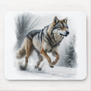 Grey Wolf Wildlife-supporter Animal Photography Mouse Pad