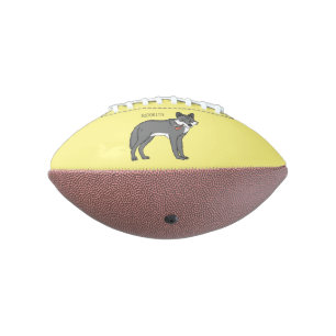 Grey wolf with pipe cartoon illustration football