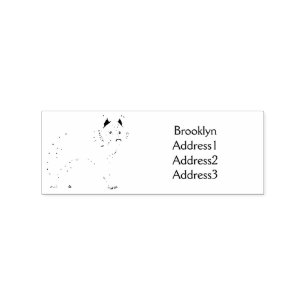 Grey wolf with pipe cartoon illustration rubber stamp