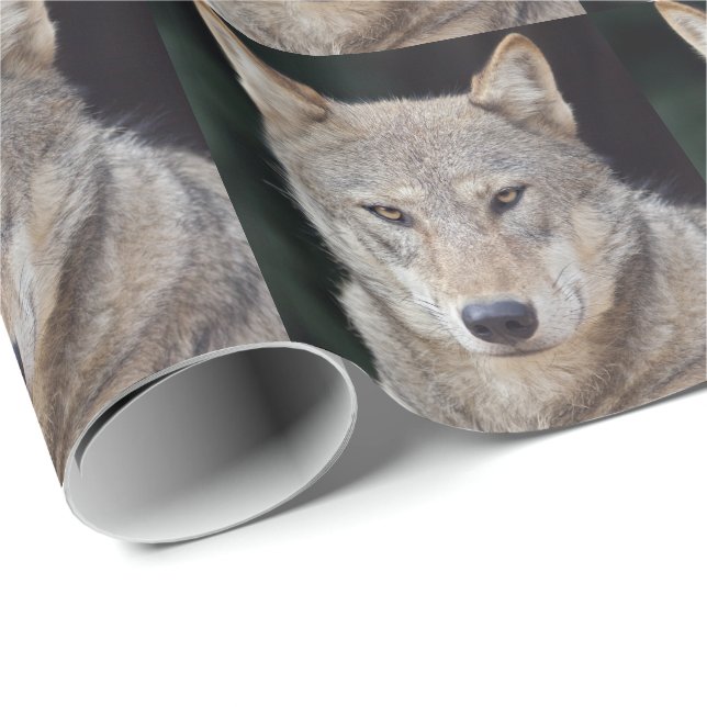 Grey Wolf Wrapping Paper (Roll Corner)
