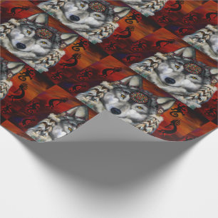 GREY WOLF WRAPPING PAPER