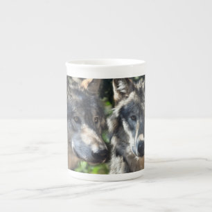 Grey Wolves in the Wild Bone China Mug