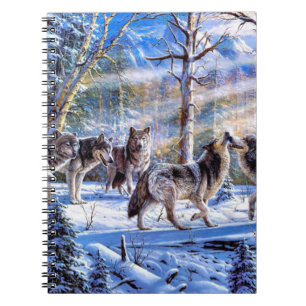 Grey Wolves Painting Notebook