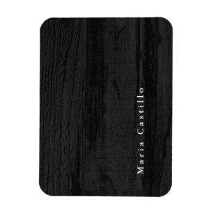 Grey Wood Background Minimalist Modern Name Magnet