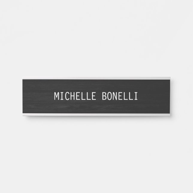 Grey Wood Design Background Plain Legible Modern Door Sign (Front)