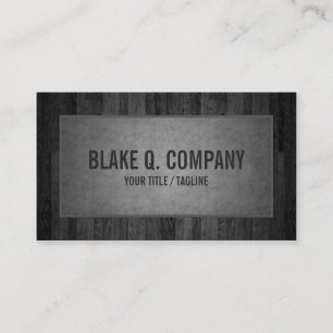Grey Wood Grain and Suede Look Business Card