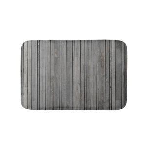 Grey Wood Panel Fence Bath Mat