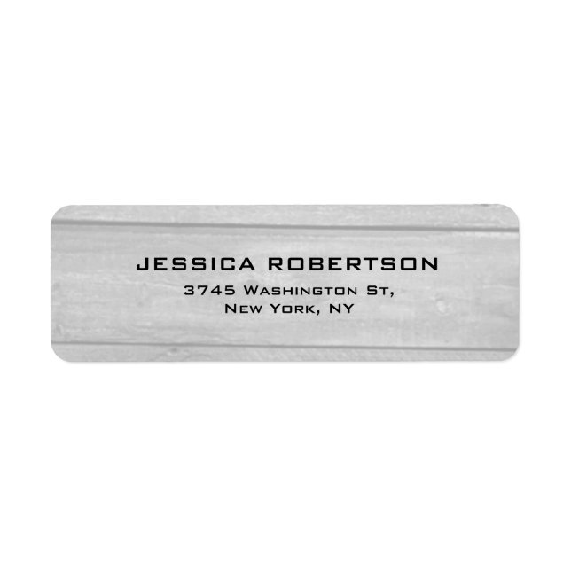 Grey Wood Plain Elegant Modern Trendy Return Address Label (Front)