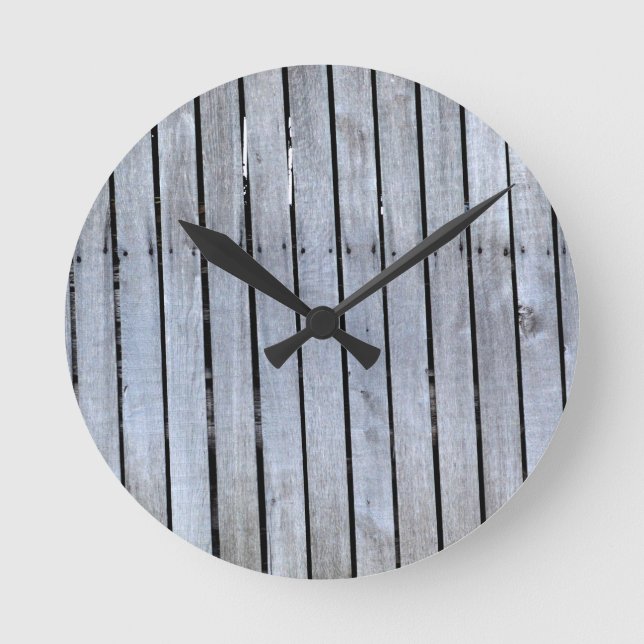 Grey Wood Round Clock (Front)