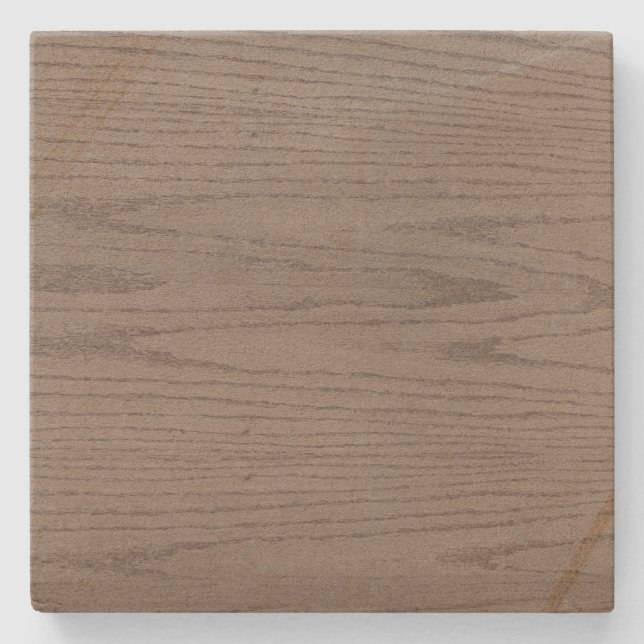 Grey Woodgrain Square Coaster (Front)