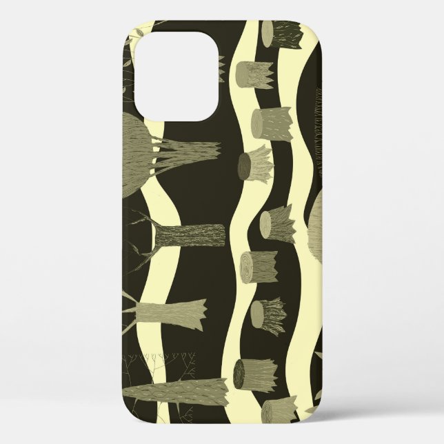 Grey woodland tapestry: trees pattern. Case-Mate iPhone case (Back)