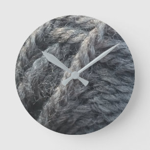 Grey Wool Round Clock