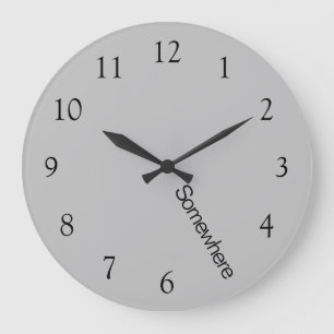 Grey Workday Five O'Clock Somewhere Large Clock