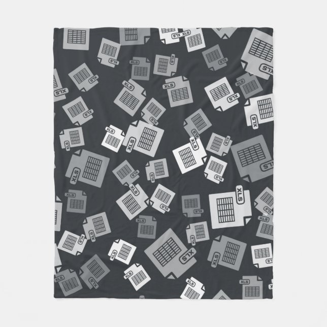 Grey XLS file document. Download xls button icon i Fleece Blanket (Front)