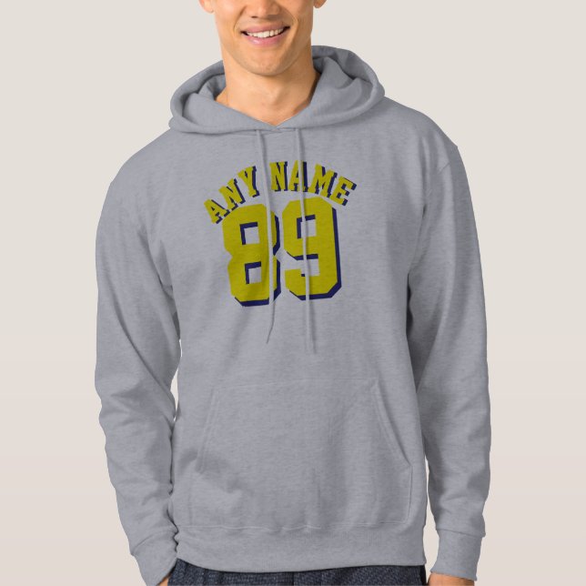 Grey & Yellow Adults | Sports Jersey Design Hoodie (Front)