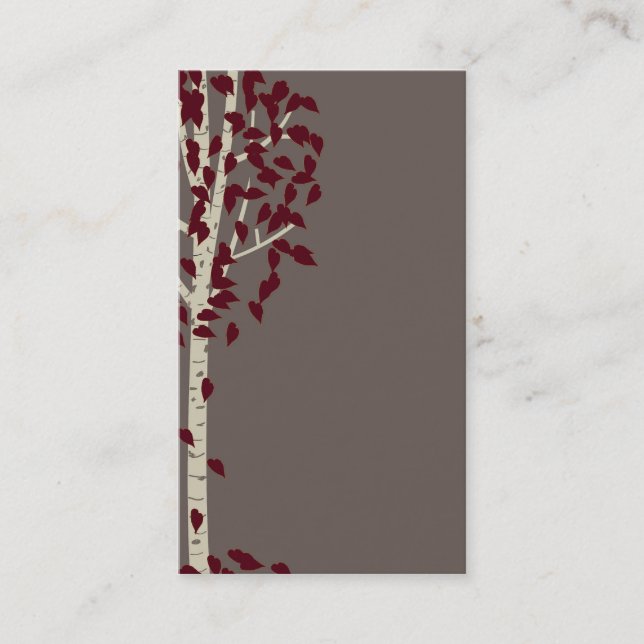 Grey Yellow Aspen Tree Business Cards (Front)