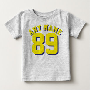 Grey & Yellow Baby   Sports Jersey Design T-Shirt