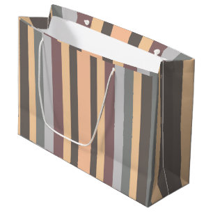 Grey Yellow Blue Purple Stripes Large Gift Bag