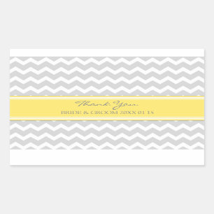 Grey Yellow Chevron Thank You Wedding Favour Tags