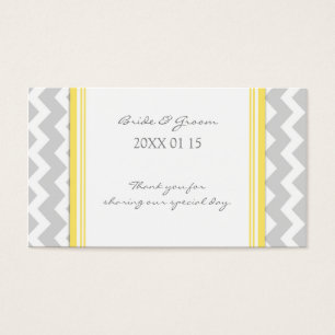 Grey Yellow Chevron Wedding Favour Tags